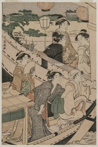 Båtfest på Sumidafloden, 1789. av Torii Kiyonaga