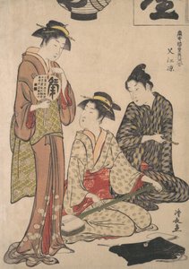 Njuter av den svala kvällen på Nakasu, ca. 1782-83. av Torii Kiyonaga