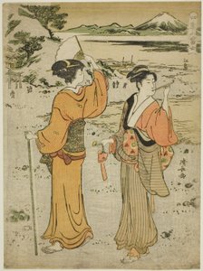 Enoshima, från serien "Mount Fuji in the Four Seasons (Shiki no Fuji)" av Torii Kiyonaga