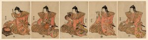 Fem musiker (Gonin bayashi) av Torii Kiyonaga