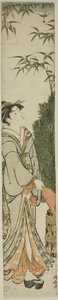 Geisha som spelar Battledore och fjäderboll av Torii Kiyonaga