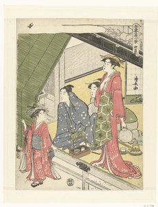 Den nya Yoshiwara Shin Yoshiwara (titel på objekt) Tio sommarscener i den östra huvudstaden (serietitel) Azuma natsu jukkei (serietitel på objekt) av Torii Kiyonaga