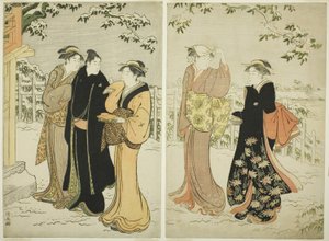 Matsuchi Hill efter snöfall av Torii Kiyonaga
