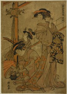 Morning of Iris, från serien "Five Festivals in the Pleasure Quarters (Hanakuruwa gosechi no asobi)" av Torii Kiyonaga