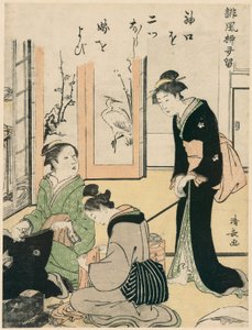 Svärmor retar bruden, från serien "A Collection of Humorous Poems (Haifu yanagidaru)" av Torii Kiyonaga