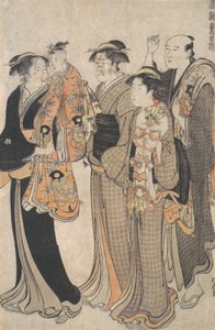 Mamma bär sin flicka till Miya Mairi, ca. 1784. av Torii Kiyonaga