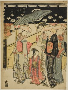 Nakamise Shopping Street, från serien "Eight Precincts of the Kinryuzan Temple in Asakusa (Asakusa Kinryuzan hakkei)" av Torii Kiyonaga