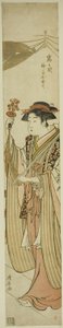 Sh Rene Maita släng Tomigaoka Sh Rene (Tomigaoka shrine maiden throw away) av Torii Kiyonaga