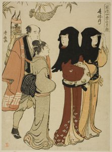 Den tolfte månaden (Harumachizuki), från serien "Fashionable Monthly Visits to Sacred Places in the Four Seasons (Furyu shiki no tsuki mode)" av Torii Kiyonaga