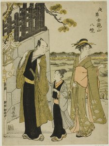Utsikten från Komagata Hall, från serien "Eight Precincts of Kinryuzan Temple in Asakusa (Asakusa Kinruzan hakkei)" av Torii Kiyonaga