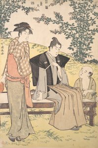 Viftar med buskklövern vid Hagira, 1785. av Torii Kiyonaga
