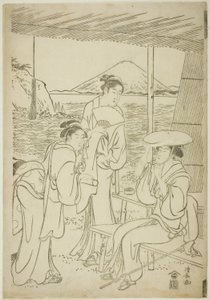 Besökare i Enoshima av Torii Kiyonaga
