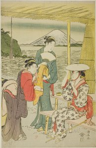 Besökare i Enoshima av Torii Kiyonaga