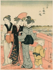 Titta på vattenfestivalen från Azuma Bridge, från serien "Eight Precincts of the Kinryuzan Temple in Asakusa (Asakusa Kinruzan hakkei)" av Torii Kiyonaga