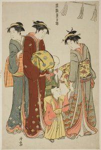 Ung pojke som bär Hakama för första gången, från serien "A Brocade of Eastern Manners (Fuzoku Azuma no nishiki)" av Torii Kiyonaga