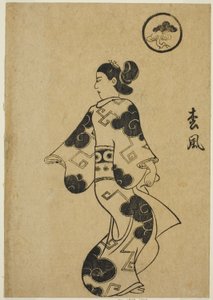 Matsukaze, från "A part m of school r hand s (Keisei bilderbok)" av Torii Kiyonobu I