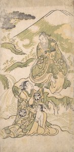 Scen ur ett drama, ca. 1749. av Torii Kiyonobu I