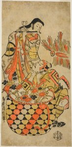 Teac and rs Ichikawa Danjuro bra plan d Ichikawa Monnosuke rang av Torii Kiyonobu I