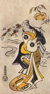 Ung japansk kvinna i kimono av Torii Kiyonobu I