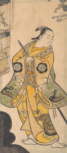 Skådespelare som Samurai Youth, ca. 1735.