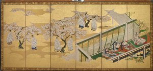 <em>Sagan om Genji</em>, kapitel 34; Kashiwagi får syn på den tredje prinsessan
