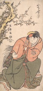 Skådespelaren Yamashita Kinshaku II som Sadatos fru Iwate, 1794-95., 1794-9 av Toshusai Sharaku