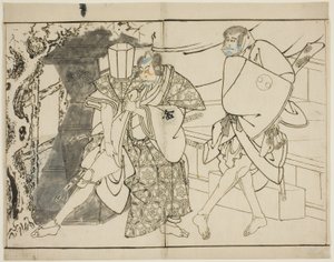 Skådespelarna Arashi Ryuzo och Morita Kanya VIII av Toshusai Sharaku