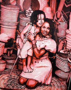En glad afrikansk familj
