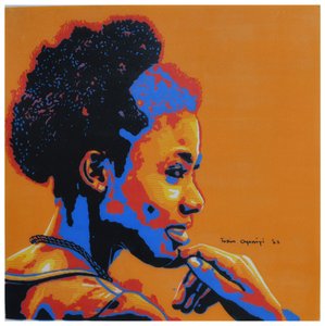 Reflektion över en orange afro