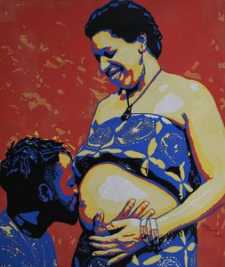 Glädje hos ett gravid par