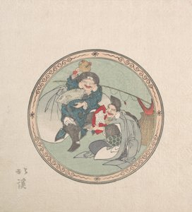 Ebisu och Daikoku, Two of the Seven Gods of Fortune, 1800-talet.