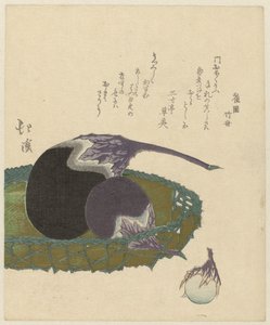 Mand sätter aubergine av Totoya Hokkei
