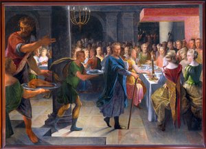 Tärningen bjuder Francus på en bankett, ca 1594-1602 (målning på duk)