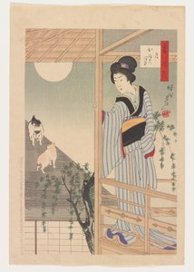 Setsugekka/Oborozuki, den 10 januari av Toyohara Chikanobu