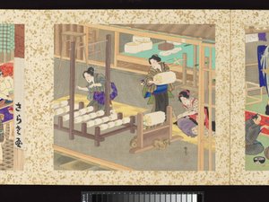 Hantverkare, skönheter och årliga evenemang av Toyohara Kunichika