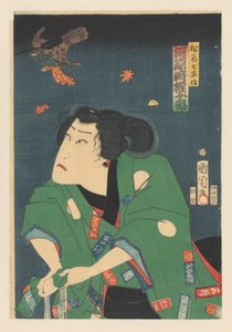 Kawarazaki Gojûrô som Matsuwaka Yoheiji av Toyohara Kunichika