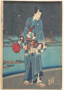 Moderna Genji - Betraktande av eldflugor (Imayō Genji Shiken Hotaru Asobi) av Toyohara Kunichika