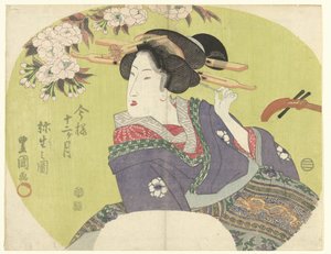 Courtesan och shamisen The Modern Twelve Months (serietitel) Imayo junikagetsu (serietitel på objekt) av Toyokuni (II) , Utagawa