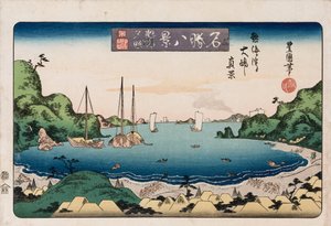 Returning Ships, Kanazawa", från serien "Åtta vyer över kända platser" av Toyokuni II