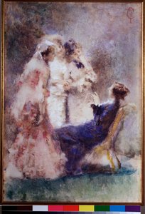High life (High-life eller The great life) Young elegantes of high society in a garden - Målning av Tranquillo Cremona (1837-1878) (scapigliatura) Milano, Galleria d