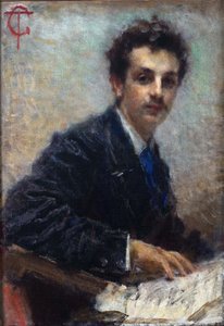 Porträtt av kompositören Benedetto Junck av Tranquillo Cremona