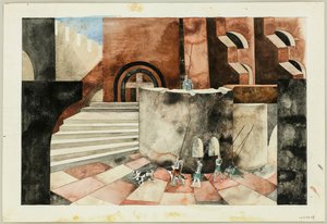 Scenografi för Tragedin Die Nibelungen av Friedrich Hebbel, ca 1934. av Traugott Müller
