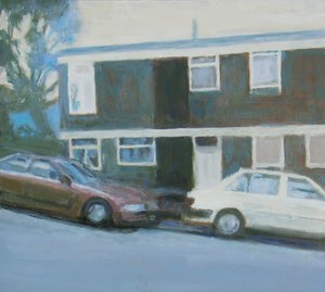 En plats att bo på 13, 2011 (olja på plywood) av Trevor Burgess