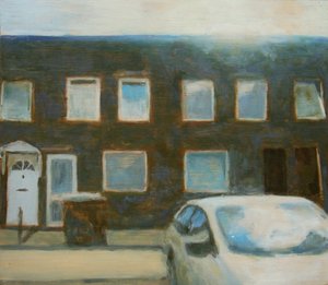 En plats att bo på 25, 2012 (olja på plywood) av Trevor Burgess