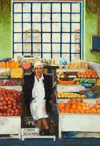 Marknadsstånd (Quito, Ecuador), 2015 (olja på pannå)