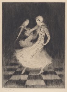 Kvinna som dansar med en papegoja av Troy Kinney