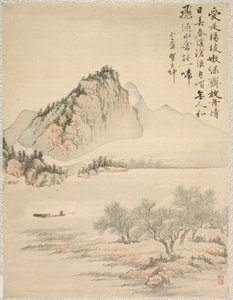 Drivande i en båt, 1847. av Tsubaki Chinzan