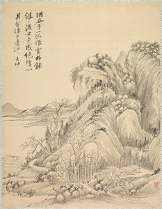Bostäder under Folded Hills, 1847. av Tsubaki Chinzan