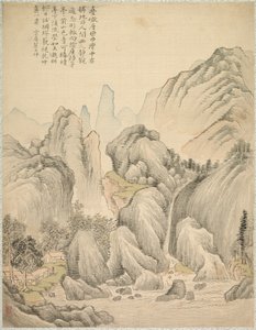 Vikta kullar och skiktade toppar, 1847. av Tsubaki Chinzan
