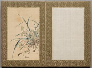 Målning från blommor och gräs av Tsubaki Chinzan